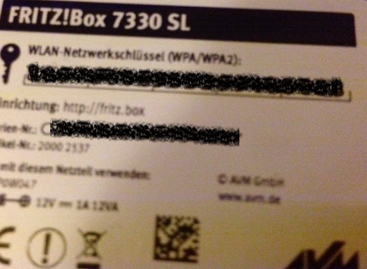W-LAN Router Passwort